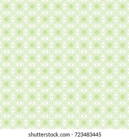 Seamless geometric pattern in green color made of thin flat trendy linear style lines. Inspired of banknote, money design, currency, note, check or cheque, ticket, reward. Watermark security. Vector. 