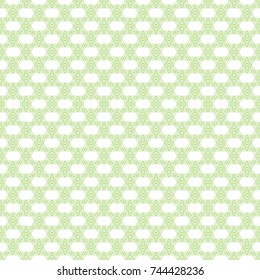 Seamless geometric pattern in green color made of thin flat trendy linear style lines. Inspired of banknote, money design, currency, note, check or cheque, ticket, reward. Watermark security. Vector. 