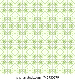 Seamless geometric pattern in green color made of thin flat trendy linear style lines. Inspired of banknote, money design, currency, note, check or cheque, ticket, reward. Watermark security. Vector. 