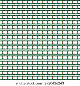 Modelo geométrico inconsútil con los Enlaces Horizontales verdes y las barras rojas de la Vertical en un fondo blanco ideal para las impresiones textiles modernas, marca industrial y Fondos de pantalla digitales abstractos