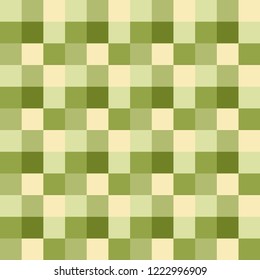 Seamless geometric pattern. Green wallpaper. Simple and modern shape design. Abstract art. Decorative Gingham print for textile, fabric, wrapping paper. Square background. Colorful mosaic banner.