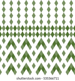 Seamless geometric pattern in green and white palette.Vector.