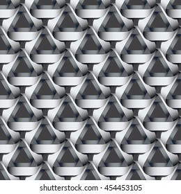 Nahtloses geometrisches Muster mit grauer Bänderstruktur.  Moderner einfarbiger Hintergrund.