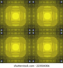 Seamless geometric pattern with grunge striped square elements in green,yellow,blue colors