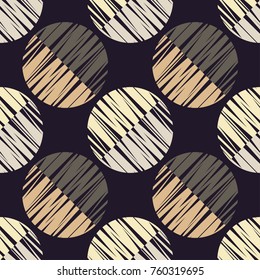 Seamless geometric pattern. Half circles background. Scribble texture. Textile rapport.