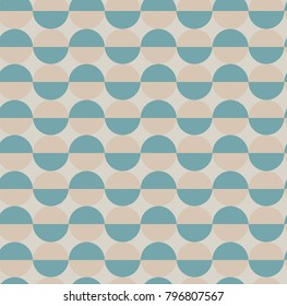 seamless geometric pattern with half circles interacting with each other 