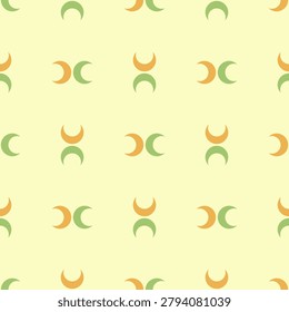 Seamless geometric pattern with halfmoon on light background. Vector print for fabric