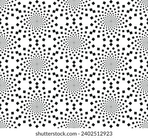 Seamless geometric pattern of halftone dots circles