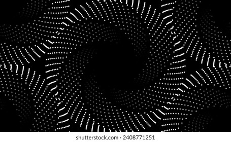 Seamless geometric pattern of halftone dots circles