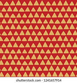 Seamless geometric pattern with hand drawn triangle. Simple vector illustration. Stylish christmas background for holiday.