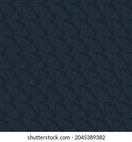 Seamless geometric pattern with hand drawn triangles on dark gray background, print fabric, textile design template, wallpaper, Linkedin banner, Facebook cover. Vector illustration. Comic or magna art