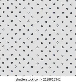 Seamless geometric pattern with hand drawn uneven black rings on gray background for surface design, craft, apparel and other design projects
