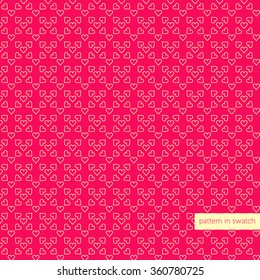 Seamless geometric pattern with hearts. 