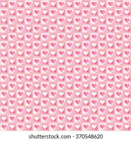 Seamless geometric pattern with hearts
