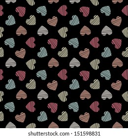 Seamless geometric pattern with hearts. Modern stylish texture. Vector repeating texture