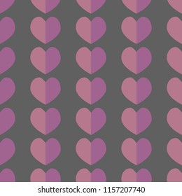 Seamless geometric pattern with hearts. Vector repeating texture