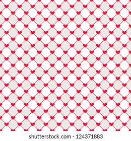 Seamless geometric pattern with hearts. Vector repeating texture