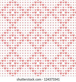 Seamless geometric pattern with hearts. Vector repeating texture