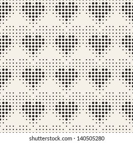 Seamless geometric pattern with hearts. Vector repeating texture.