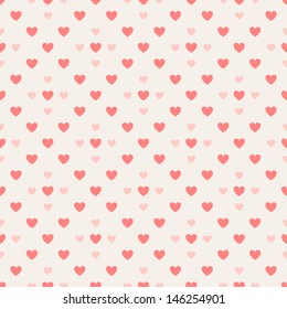 Seamless geometric pattern with hearts. Vector repeating texture. Stylish valentines background