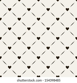 Seamless geometric pattern with hearts. Vector repeating texture. Holiday polka dot