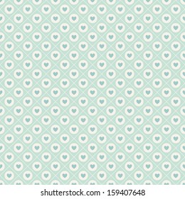 Seamless geometric pattern with hearts. Vector repeating texture. Stylish valentines background. Polka dot