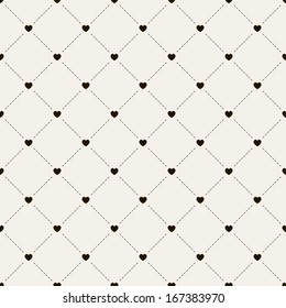 Seamless geometric pattern with hearts. Vector repeating texture. Holiday polka dot