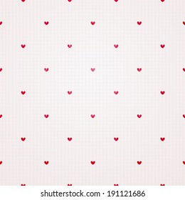 Seamless geometric pattern with hearts. Vector repeating texture