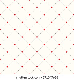 Seamless geometric pattern. Hearts. vector repeating texture