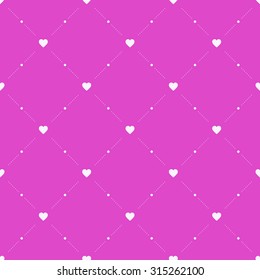 Seamless geometric pattern with hearts. Vector texture, background.