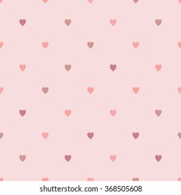 Seamless geometric pattern with hearts. Vector repeating texture background.