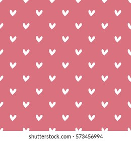 Seamless geometric pattern with hearts. Vector illustration for romantic design. Endless texture for printing onto fabric, web page background and paper or invitation. 