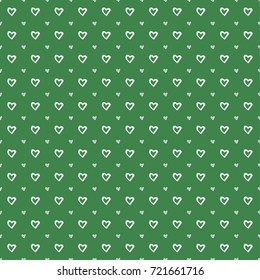 Seamless geometric pattern with hearts. Vector repeating texture background.