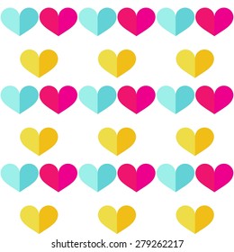 Seamless geometric pattern with hearts.fancy heart pattern.