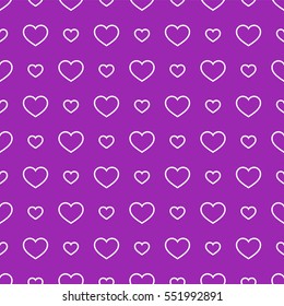 Seamless geometric pattern with hearts.Vector illustration on a valentines day.
