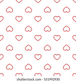Seamless geometric pattern with hearts.Vector illustration on a valentines day.