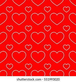 Seamless geometric pattern with hearts.Vector illustration on a valentines day.