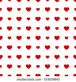Seamless geometric pattern with hearts.Vector illustration on a valentines day.