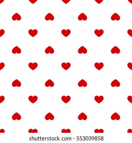 Seamless geometric pattern with hearts.Vector illustration on a valentines day