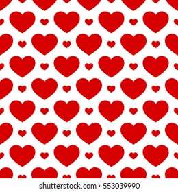 Seamless geometric pattern with hearts.Vector illustration on a valentines day.