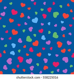Seamless geometric pattern with hearts.Vector illustration.