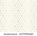  Seamless geometric pattern with hexagon grid line, modern triangle repeats background vector.