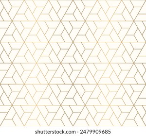  Seamless geometric pattern with hexagon grid line, modern triangle repeats background vector.