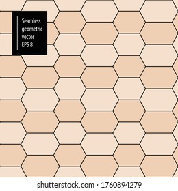 Seamless geometric pattern, hexagon. Modern and minimalist style. Duotone. Skintone. EPS 8 vector.