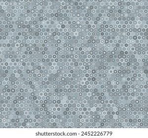 Seamless geometric pattern. Hexagon stacked mosaic background. Blue color tones. Regular hexagon shapes. Tileable pattern. Seamless vector illustration.