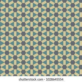 seamless geometric pattern with hexagons and rectangles arranged in star shapes
