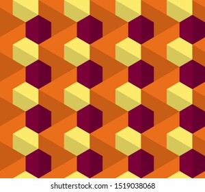 Seamless geometric pattern with hexagons. Textile printing, fabric, package, cover, greeting cards.