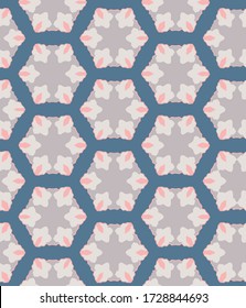 Patrón geométrico sin foco con flores en forma de abeja. Resumen de texturas dibujadas a mano para el papel, la tela, la decoración interior y otros usuarios. Diseño de patrones de superficie.