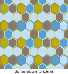 Seamless  geometric  pattern, honeycombs. Can be used in textiles, for book design, website background. 