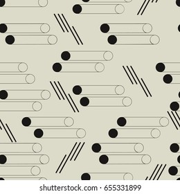 Seamless geometric pattern. Horizontal ?omposition. Vector repeating texture with circles. Illustration